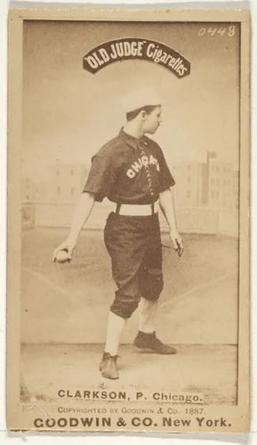 Clarkson, Pitcher, Chicago, from the Old Judge series (N172) for Old Judge Cigarettes by Goodwin & Company, photograph, 1887