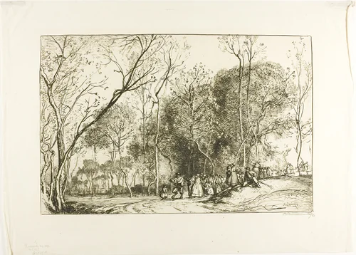 Summer of Saint-Martin: The Passing Wedding by Louis Auguste Lepère, print, 1908