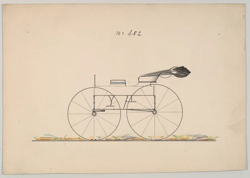Two Seat Wagon #482 by Brewster & Co., drawing, 1860-1870