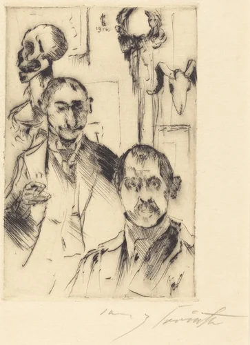 Doppelbildnis mit Skelett (Double Portrait with Skeleton) by Lovis Corinth, print, 1916