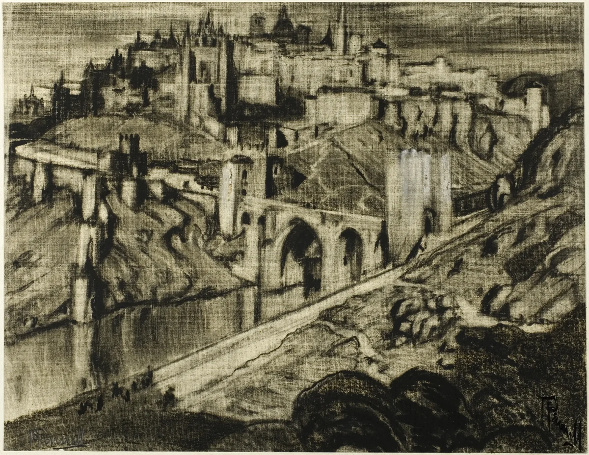 The Towering City, Toledo by Joseph Pennell, drawing, 1898-1908