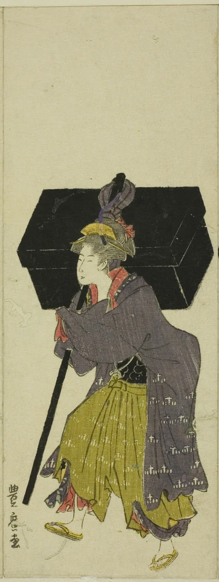 Parody of a daimyo procession by Utagawa Toyohiro (歌川豊広), print, 1800-1812