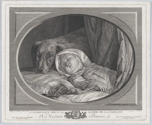 Innocence Guarded By Faithfulness by Nicolas Ponce, print, 1761-1831