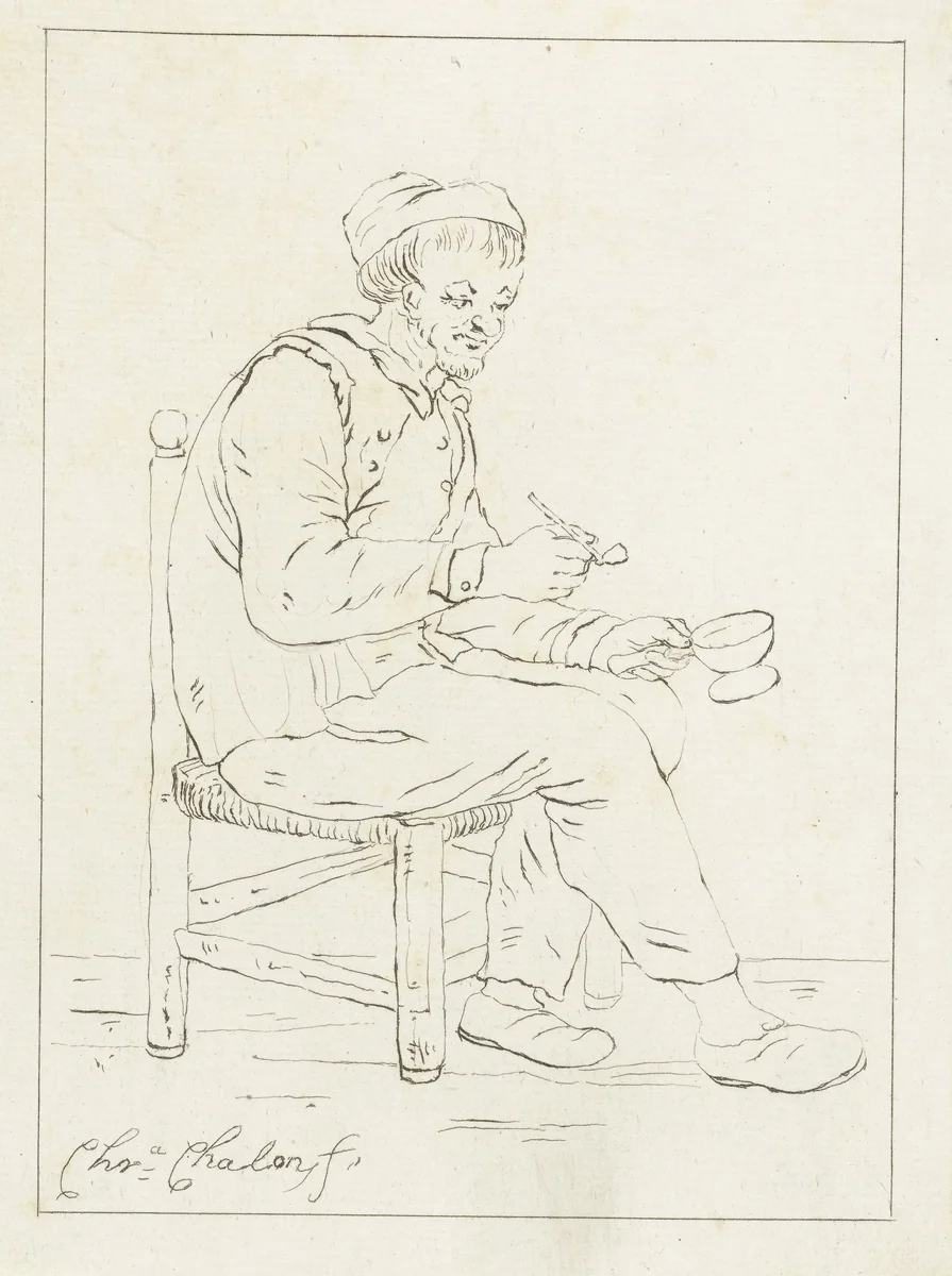 Rokende boer met pijp en test by Pieter de Mare, print, 1779