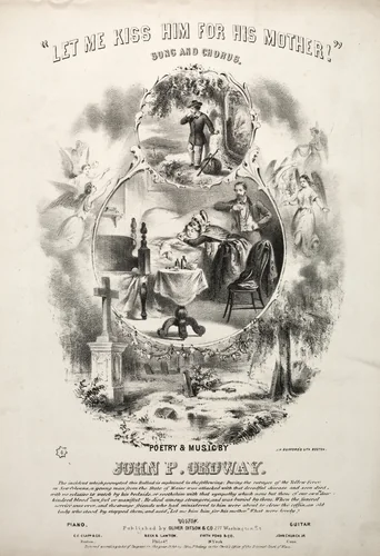 Let me Kiss him for his Mothers - Sheet Music Cover by Winslow Homer, print, 1854-1864