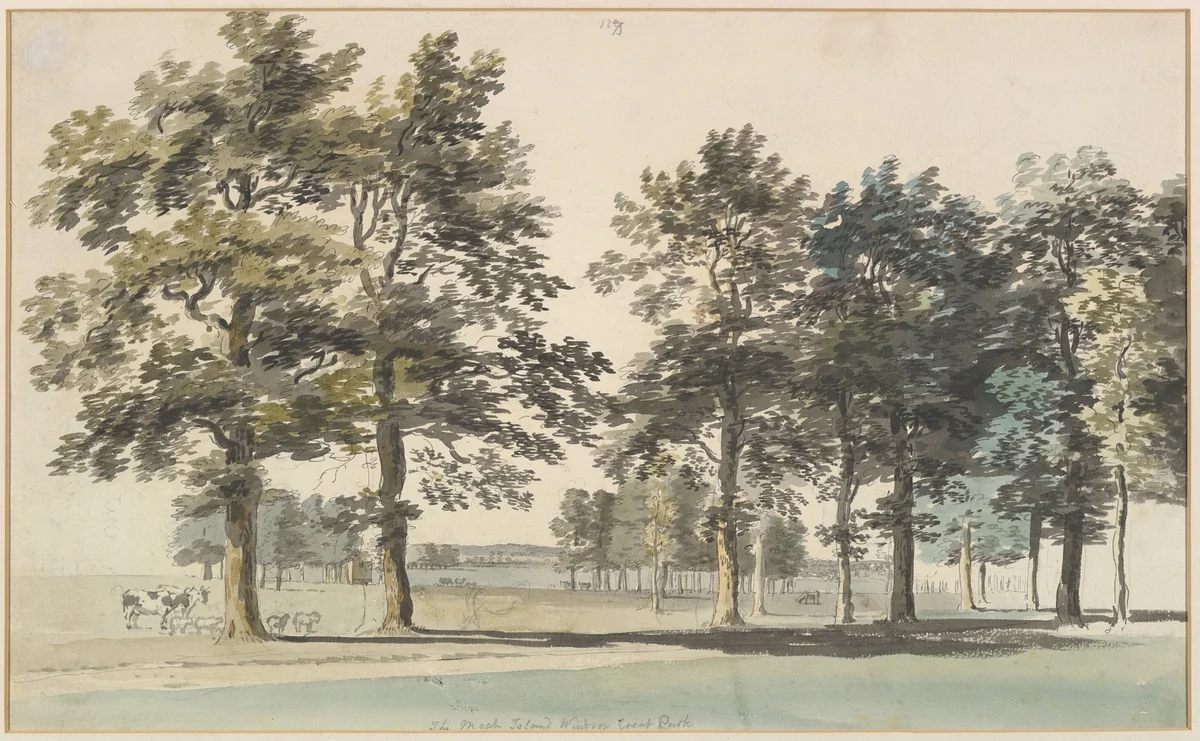 The Moat Island, Windsor Great Park by Thomas Sandby, drawing, 1749-1759
