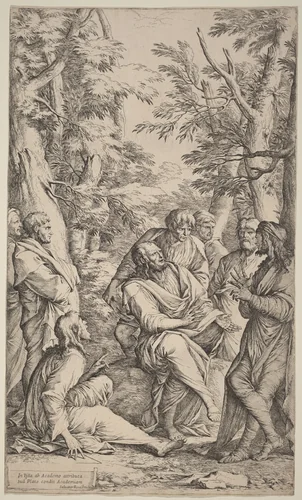 The Academy of Plato by Salvator Rosa, print, 1615-1673
