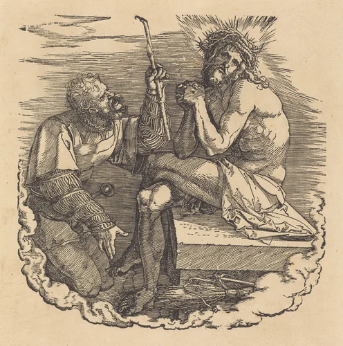 The Man of Sorrows Mocked by a Soldier by Albrecht Dürer, print, 1511