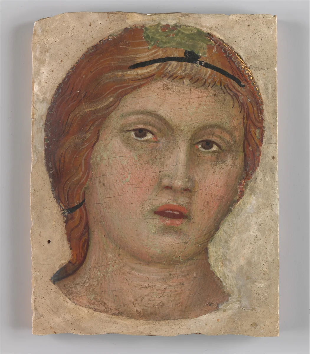 Head of an Angel in Full Face by Taddeo di Bartolo, painting, 1394-1400