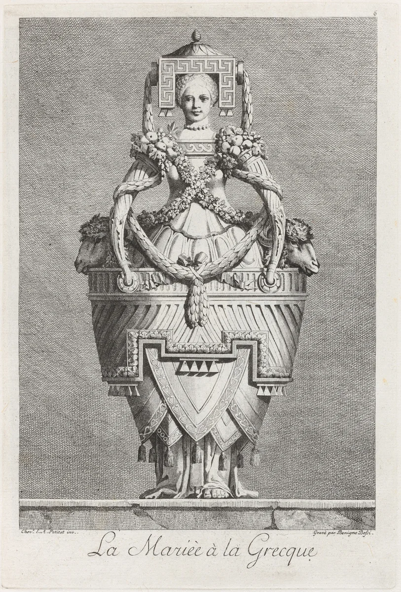Mascarade à la Grecque; Suite des Vases; and [Cheminées] by Ennemond Alexandre Petitot, book, 1764-1771