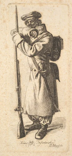 The Russian Infantryman by Johann Christoph Erhard, print, 1815