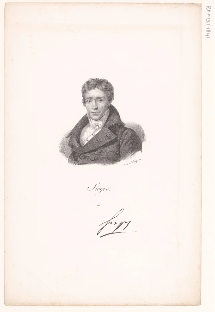 Portret van Emmanuel-Joseph Sieyès by anonymous, print, 1818-1842