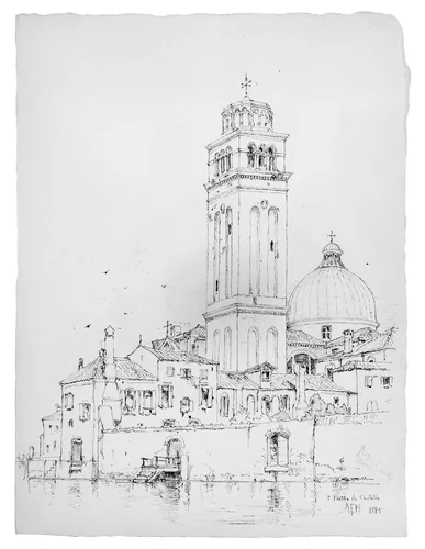 San Pietro di Castello, Venice by Andrew Fisher Bunner, artwork, 1885