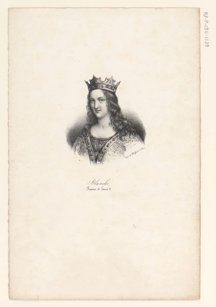 Portret van Adelheid-Blanche van Anjou by anonymous, print, 1818-1842