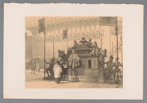 Graftombe van keizer Lodewijk de Beier te München by Louis Haghe, print, 1845