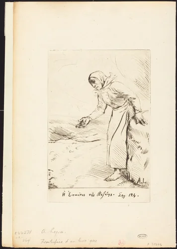 Frontispiece (The Beggar Woman of Veze) by Alphonse Legros, print, 1837-1911