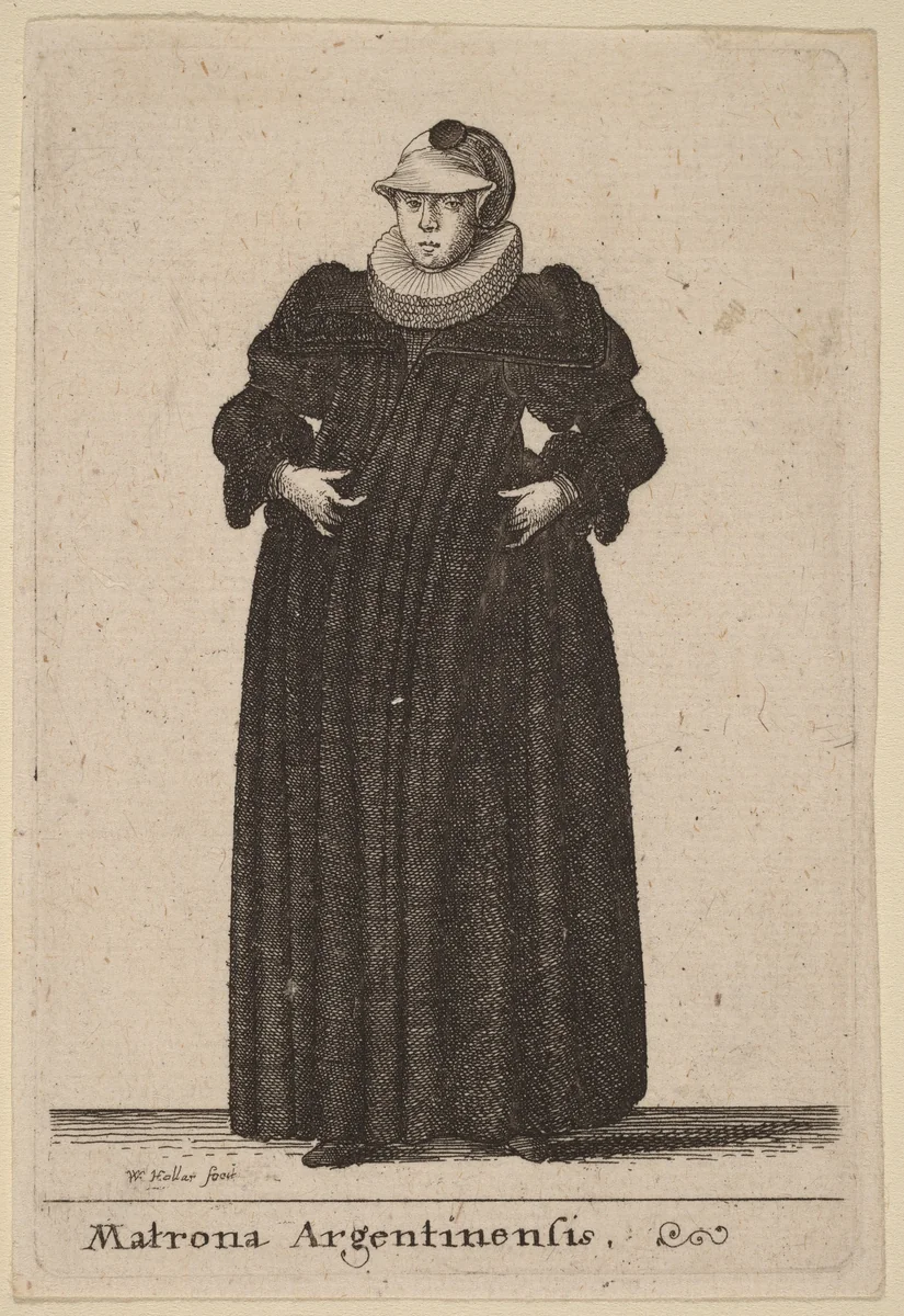 Matrona Argentinensis by Wenceslaus Hollar, print, 1642