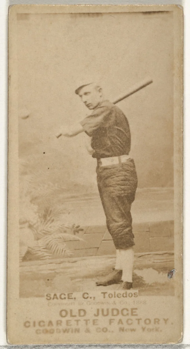 Harry "Doc" Sage, Catcher, Toledo, from the Old Judge series (N172) for Old Judge Cigarettes by Goodwin & Company, photograph, 1888