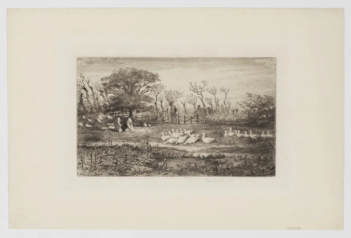 Les Oies by Félix Hilaire Buhot, print, 1882-1892