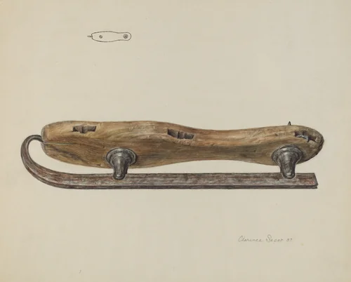 Ice Skate by Clarence Secor, index of american design, 1937