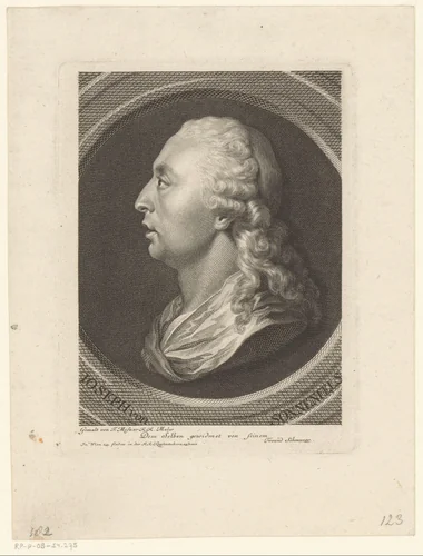 Portret van Joseph von Sonnenfels by Jakob Matthias Schmutzer, print, 1743-1811