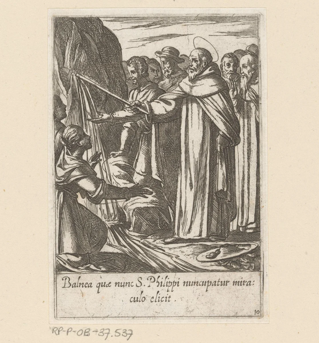 De miraculeuze bron van de heilige Philippus by Antonio Tempesta, print, 1591
