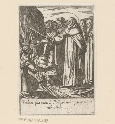 De miraculeuze bron van de heilige Philippus by Antonio Tempesta, print, 1591