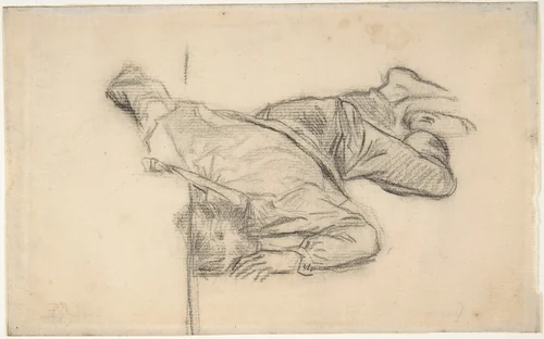 Dead Man by Ernest Meissonier, drawing, 1830-1891
