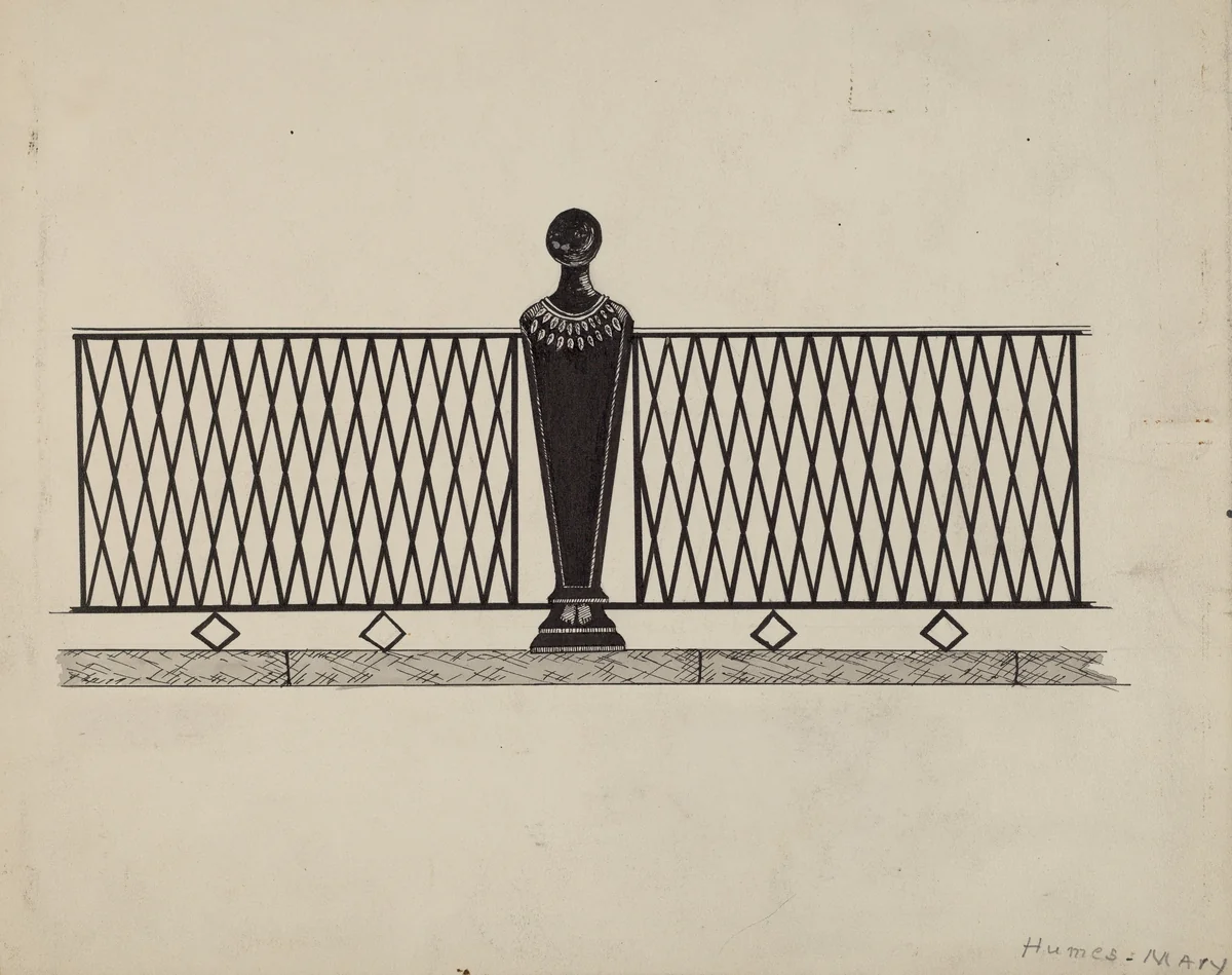 Iron Fence by Mary E. Humes, index of american design, 1936