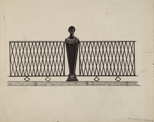 Iron Fence by Mary E. Humes, index of american design, 1936
