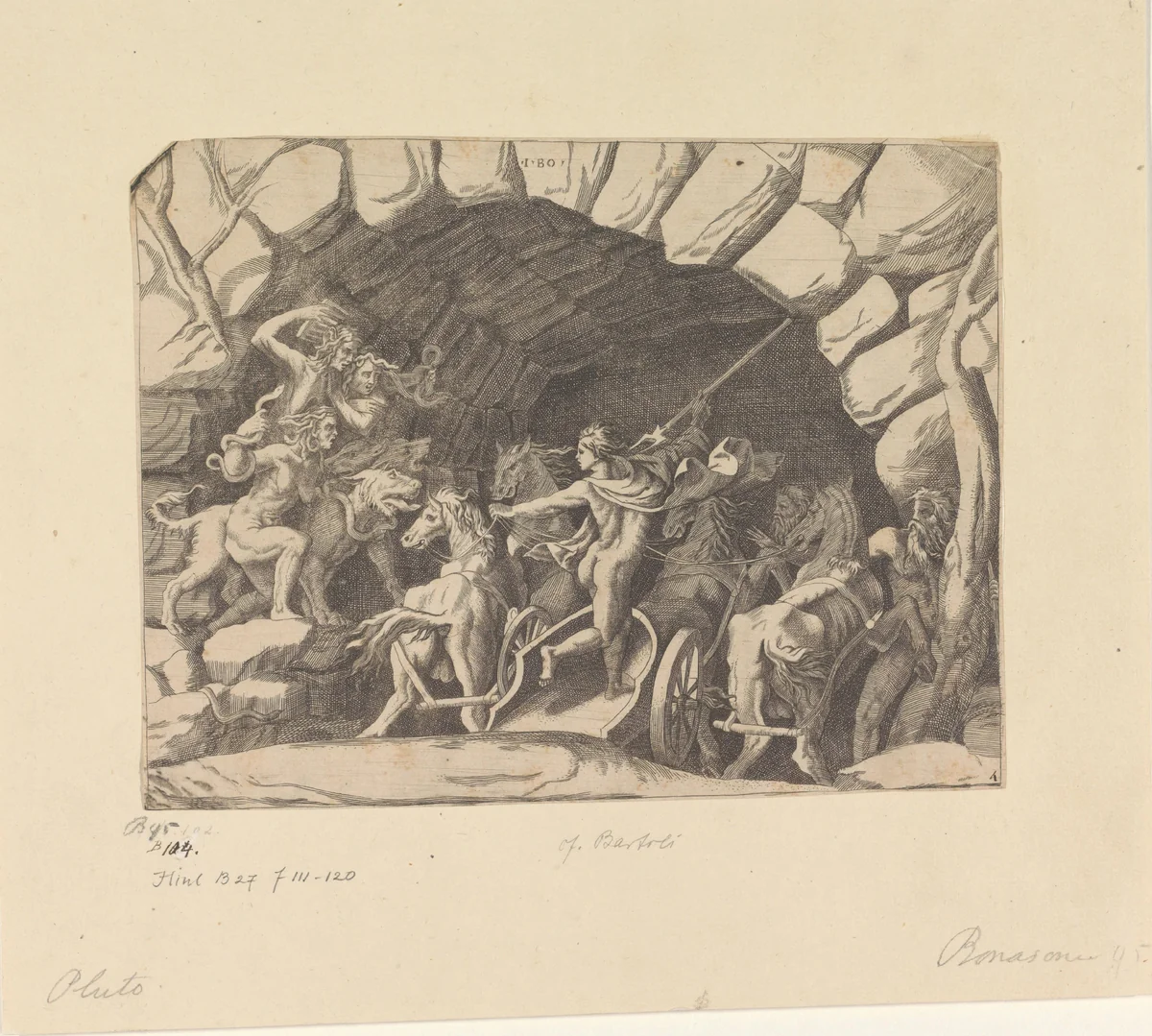 Pluto gaat de onderwereld in by Unknown, print, 1501-1580