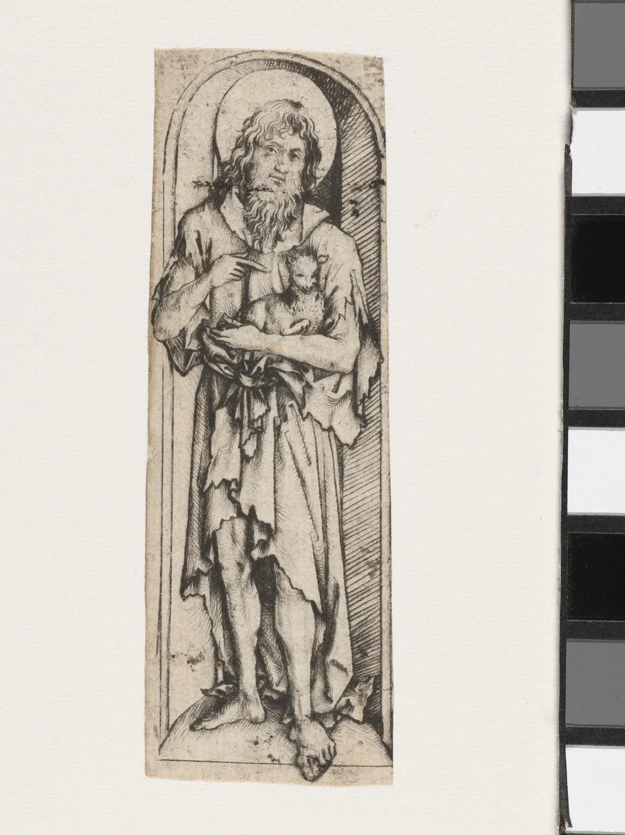 Johannes de Doper by Meester van het Amsterdamse Kabinet, print, 1485-1490