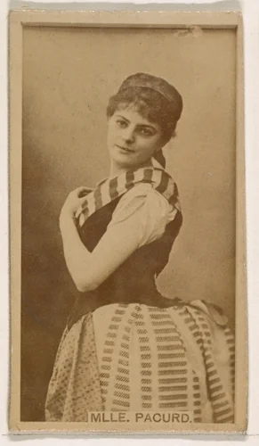 Mlle. Pacurd, from the Actresses series (N245) issued by Kinney Brothers to promote Sweet Caporal Cigarettes by Kinney Brothers Tobacco Company, photograph, 1890