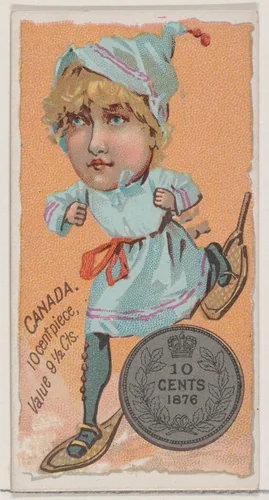 Canada, 10 Cent Piece, from the series Coins of All Nations (N72, variation 2) for Duke brand cigarettes by W. Duke, Sons & Co., print, 1889