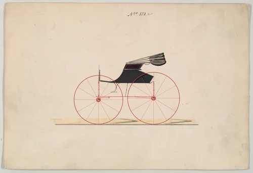 Road Wagon #572a by Brewster & Co., drawing, 1860-1870