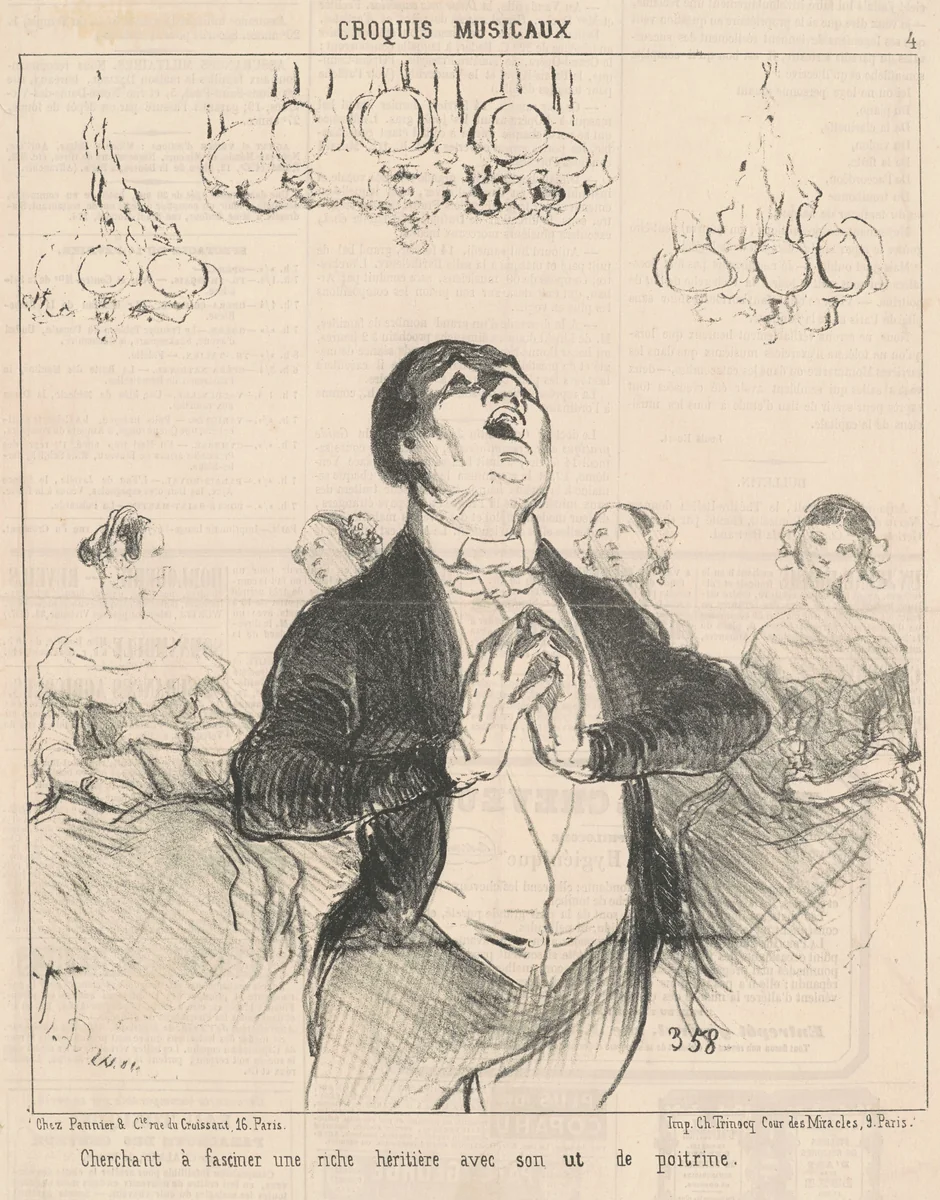Cherchant a fasciner une riche ... by Honoré Daumier, print, 1852