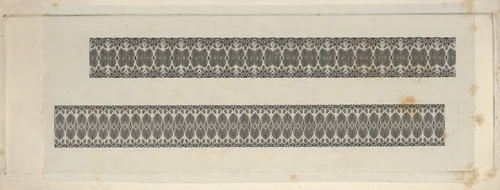 Banknote motifs: two bands of lathe work ornament by Cyrus Durand, print, 1819-1847