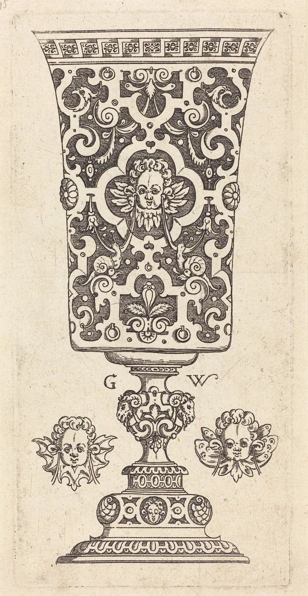 Cup by Georg Wechter, print, 1526-1586