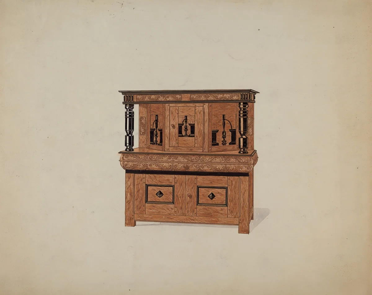 Guilford Press Cupboard by Martin Partyka, index of american design, 1936