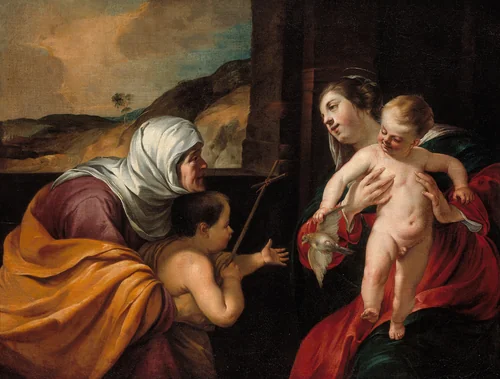 Virgin and Child with Saint Elizabeth and the Infant Saint John the Baptist by Jacques Blanchard, painting, 1623-1633