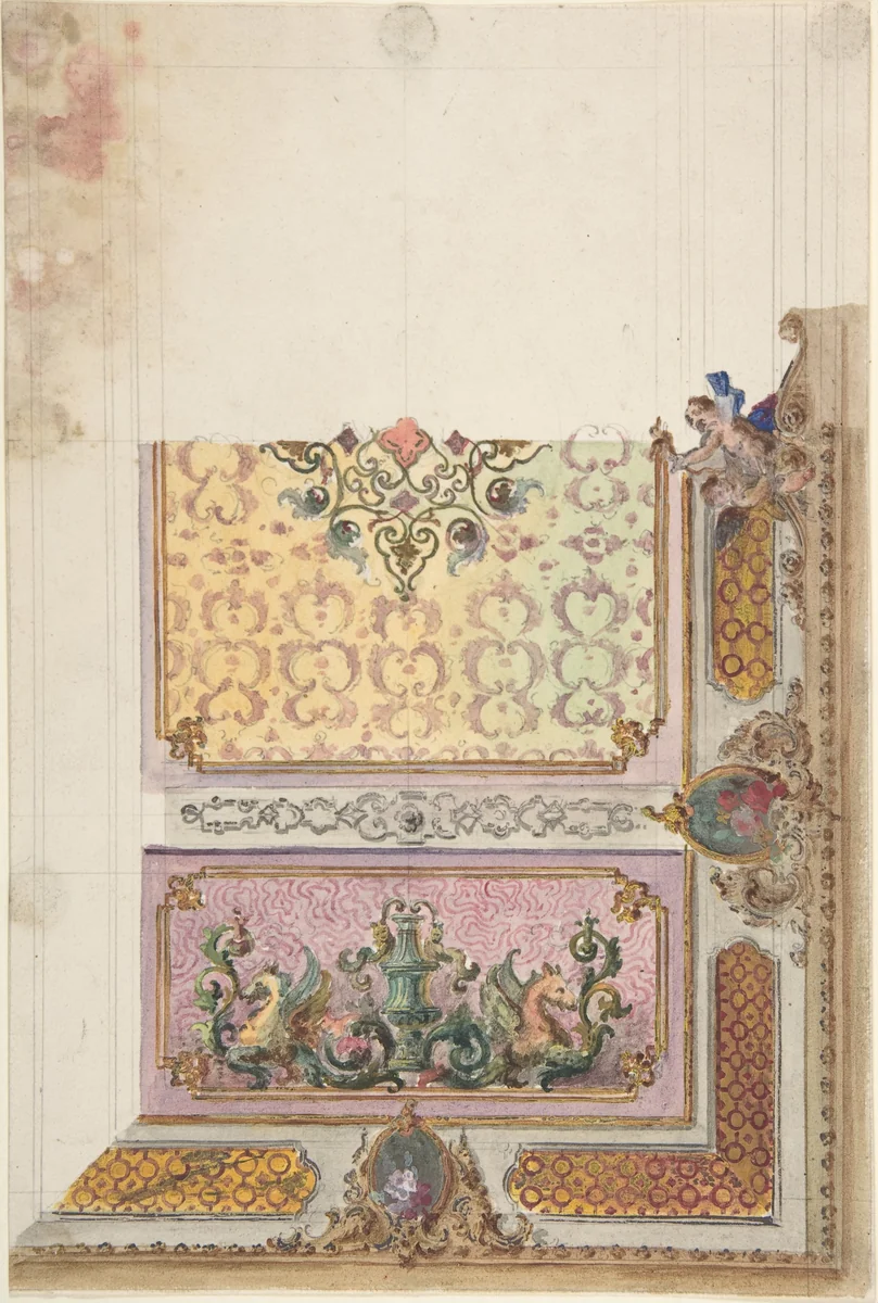 Design for a Painted Ceiling by anonymous, drawing, 1800-1900
