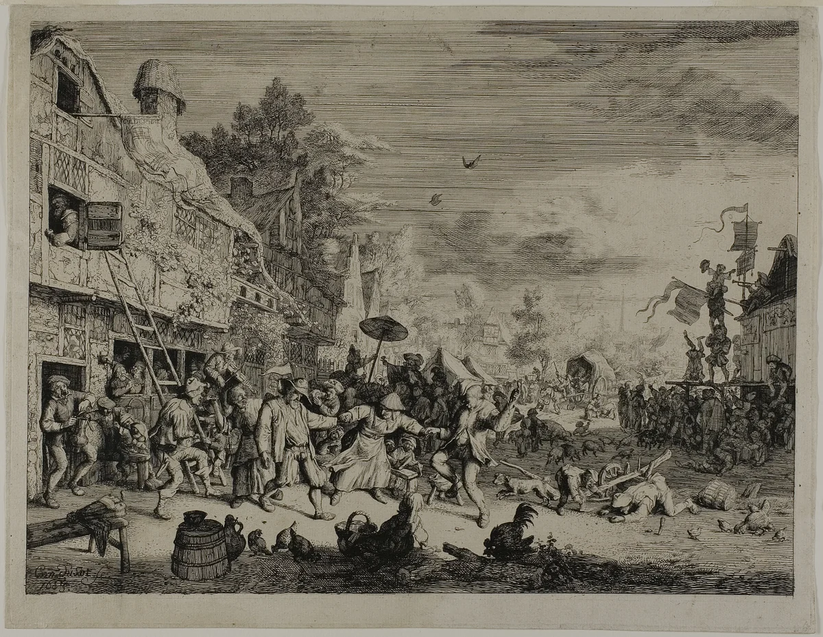 The Village Festival by Cornelis Dusart, print, 1685