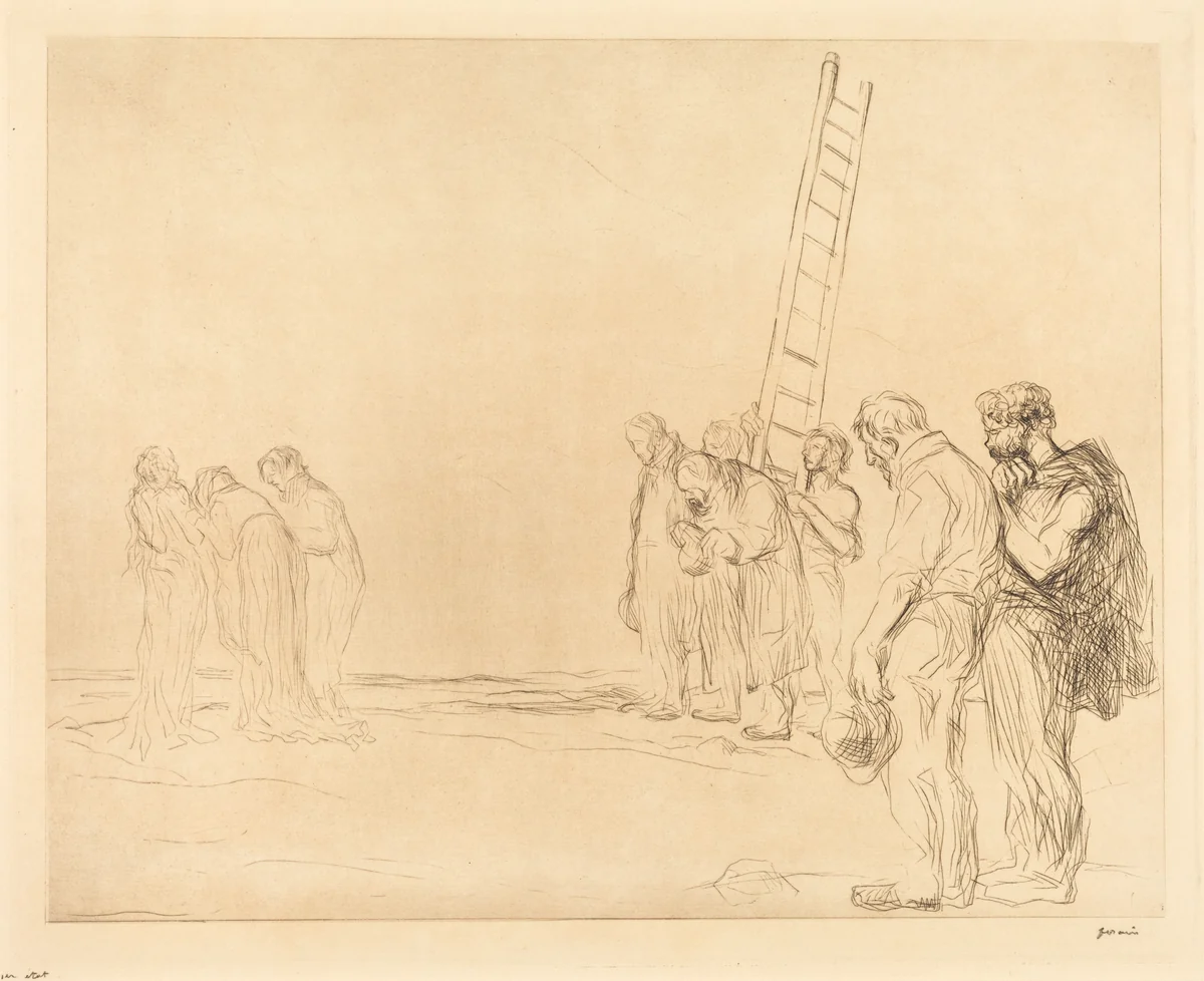 Le calvaire (2e planche) (Calvary) (second plate) by Jean-Louis Forain, print, 1902