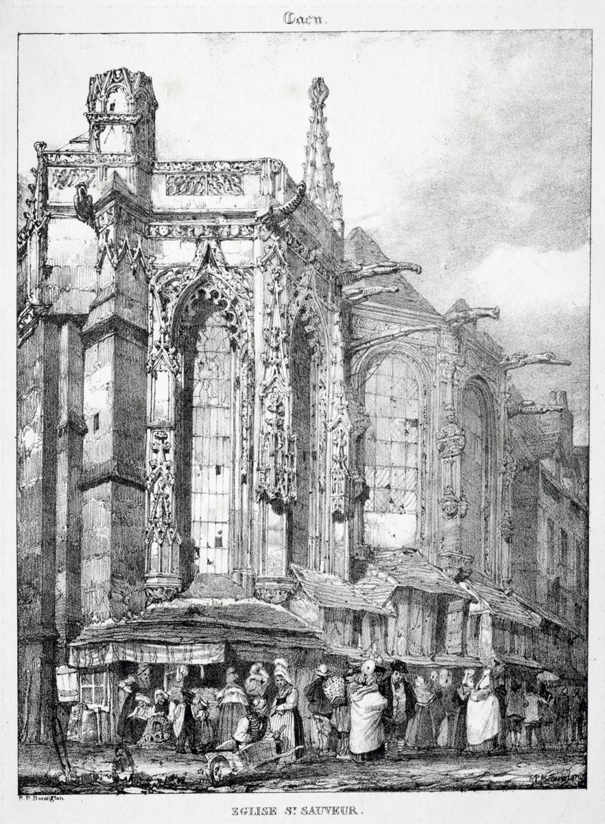 Restes et Fragmens d'Architecture du Moyen Age: Église St. Sauveur, Caën by Richard Parkes Bonington, print