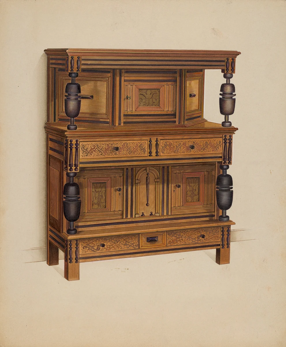 Press Cupboard by Anne Ger, index of american design, 1936