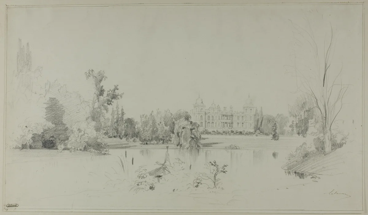 Park of M. de Rothschild at Ferrières by Maxime Lalanne, drawing, 1855-1865