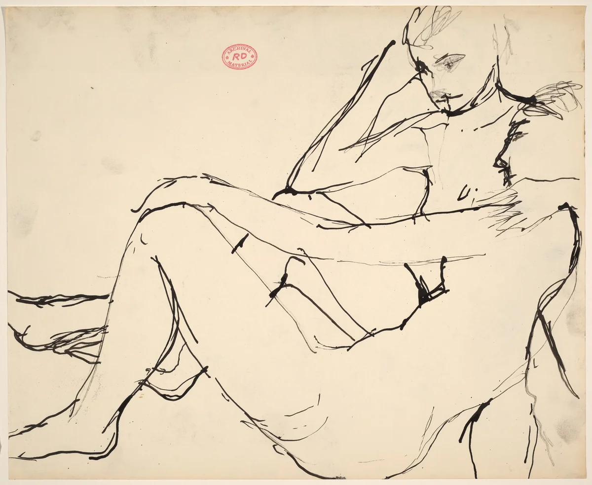 Untitled [two resting nudes] by Richard Diebenkorn, drawing, 1955-1967