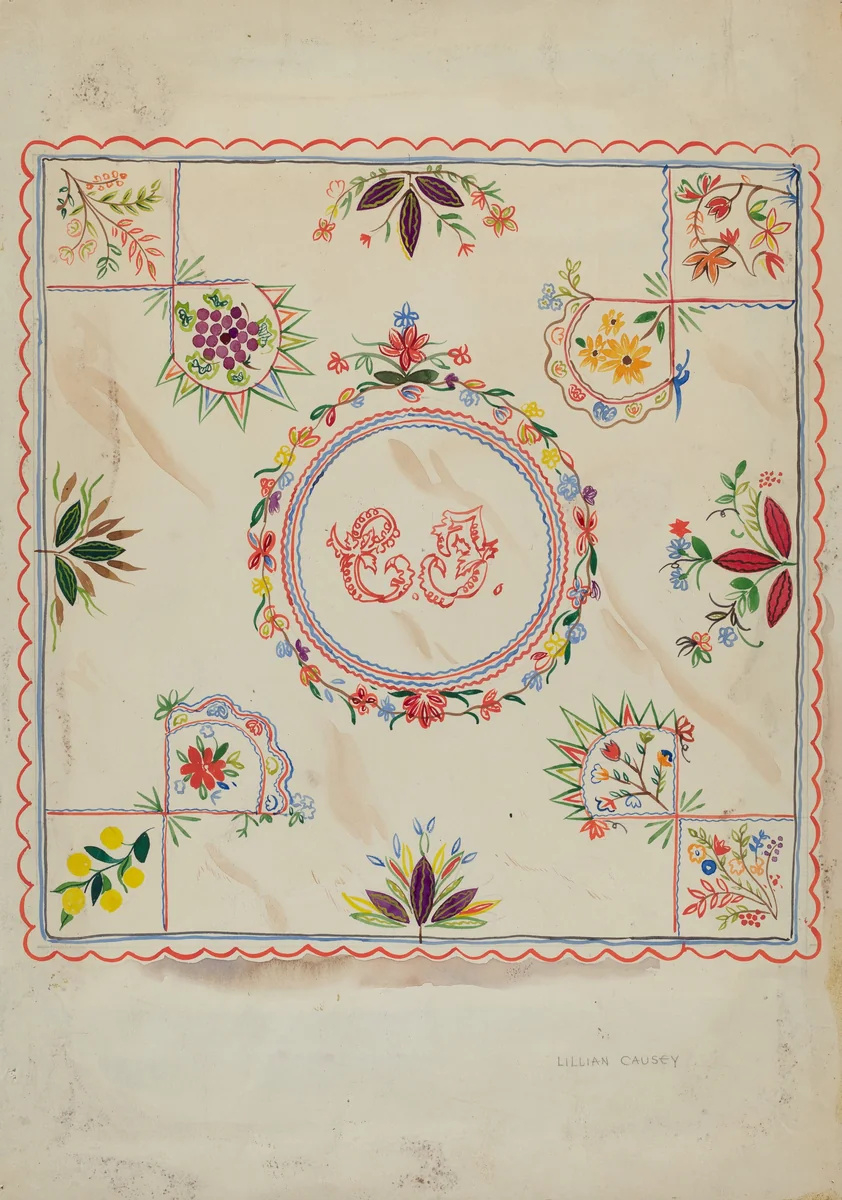 Blanket by Lillian Causey, index of american design, 1936
