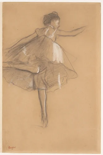 Dancer on pointe by Edgar Degas, drawing, 1873-1883