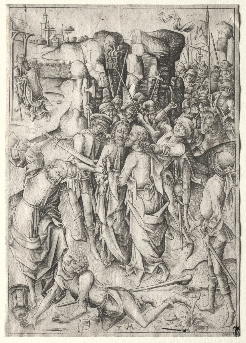 The Passion: Christ Taken Captive by Israhel van Meckenem, print, 1475-1485